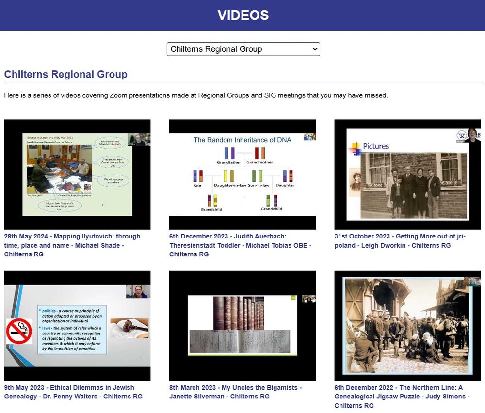Chilterns RG Videos (members only)