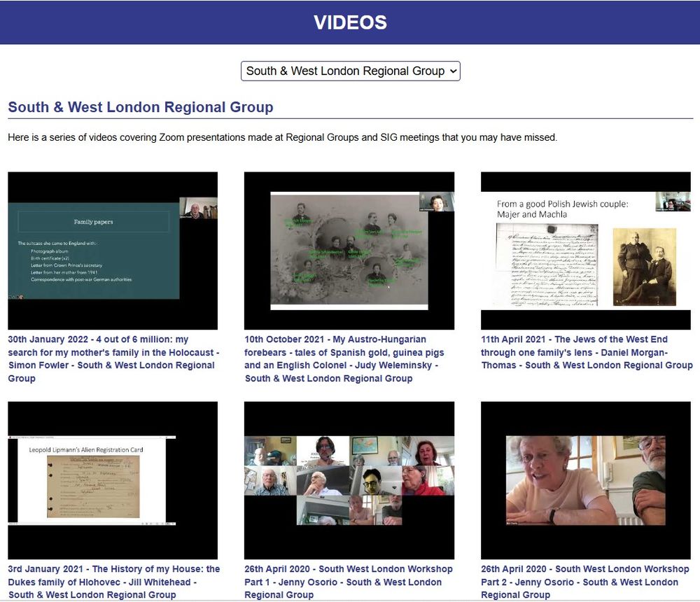 SWLondon RG Videos (members only)