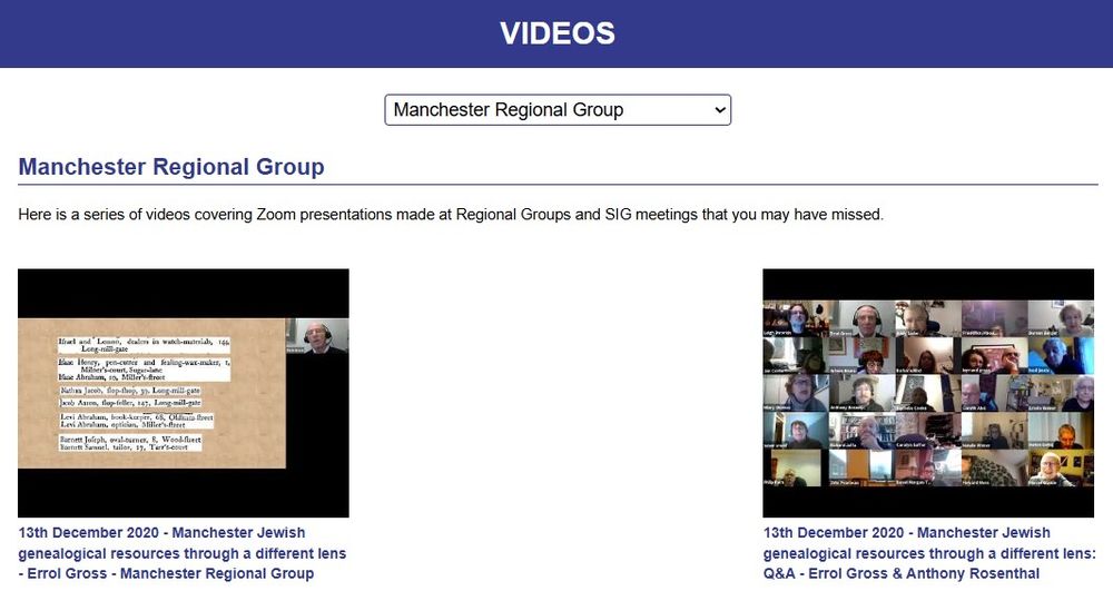 Manchester RG Videos (members only)