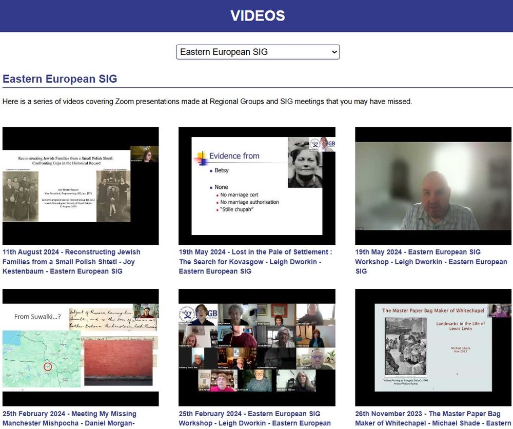 EE SIG Videos (members only) 2
